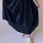 دامن زنانه الارا لینن چین دار فری سایز نگیسه (5)