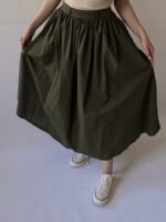 دامن زنانه الارا لینن چین دار فری سایز نگیسه (6)