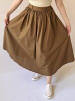 دامن زنانه الارا لینن چین دار فری سایز نگیسه (9)