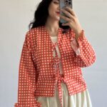 شومیز زنانه آویسا نخی چهارخانه بندینک دار نگیسه گالری (2)